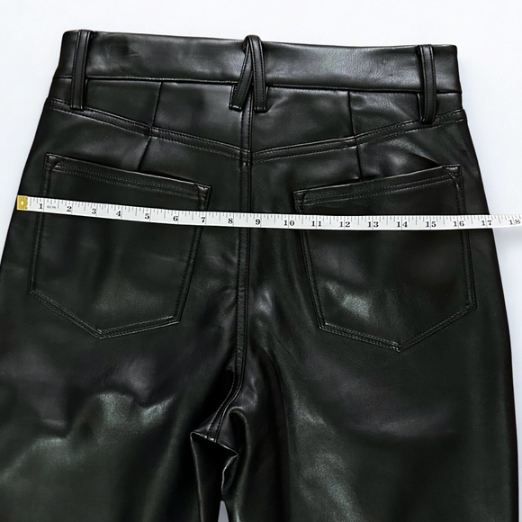 Good American Black Faux Leather Pants Size 8/29 Straight Leg 90s - Picture 6 of 10